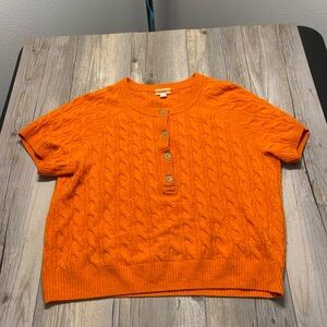 J. Crew Orange Cable Knit Sweater
